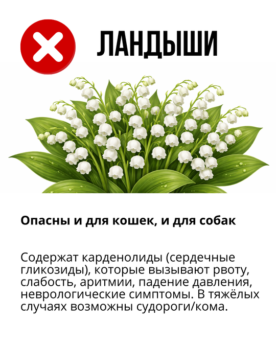 Ландыши опасны для кошек и собак
