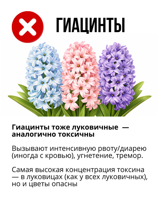 Гиацинты токсичны для кошек и собак